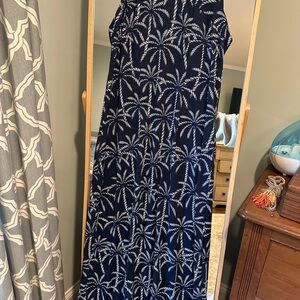 Navy Palm Tree Maxi Dress